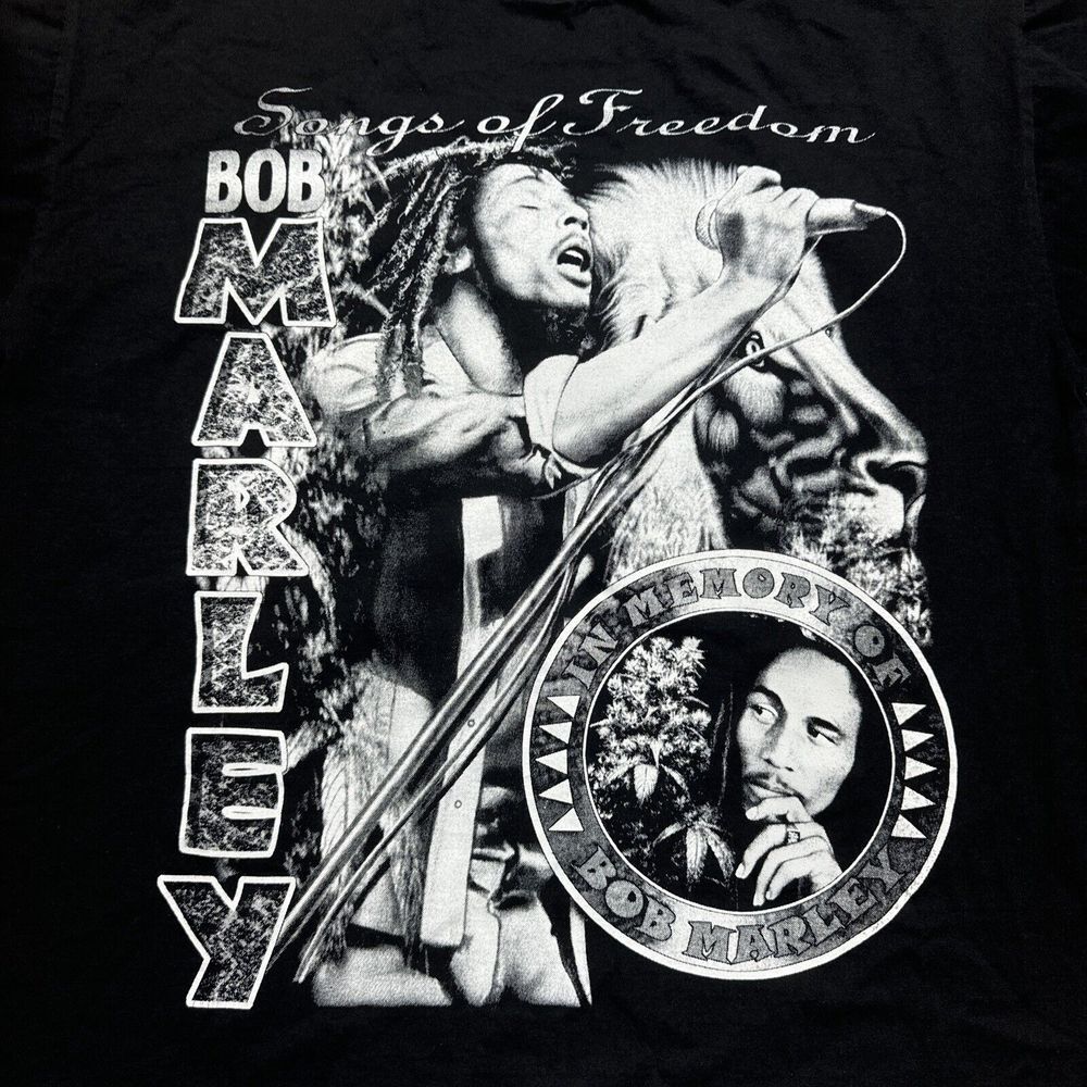 Vintage Bob Marley Shirt Mens LARGE HOT ICE In Memory Reggae Legend 90s Tee - Picture 8 of 8